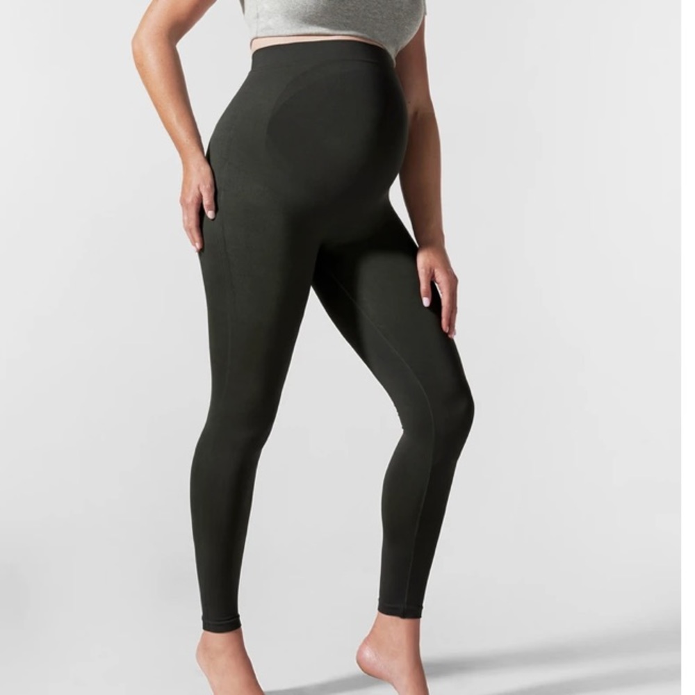 BLANQI Everyday Maternity Belly Support Leggings in hunter green